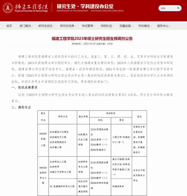 3月27日最新2023考研院校调剂信息汇总